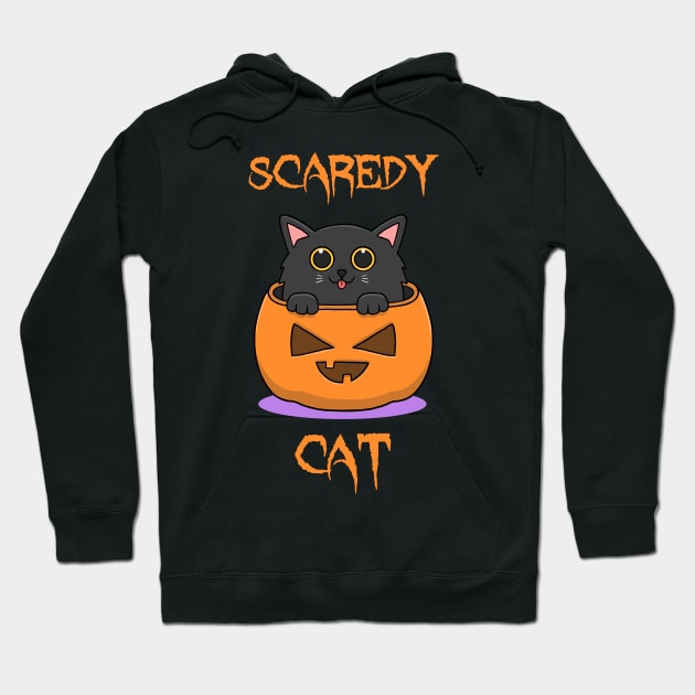 SCAREDY CAT PUMPKIN Hoodie by Dieowl